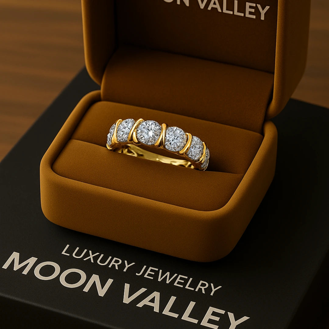 Gold Embroidered Silver Ring with Sapphire