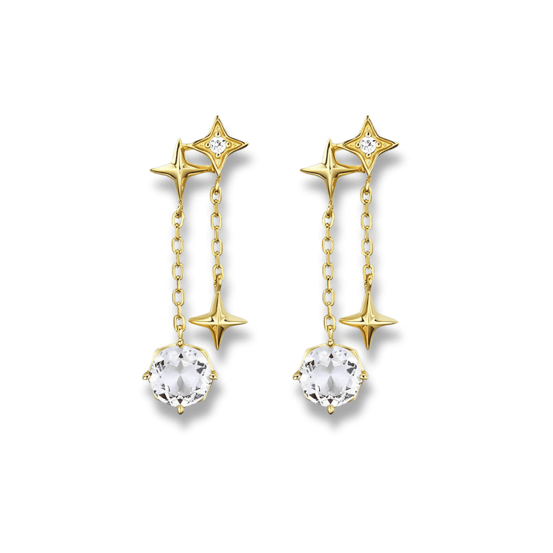 Gold Plated Silver Stars Earring