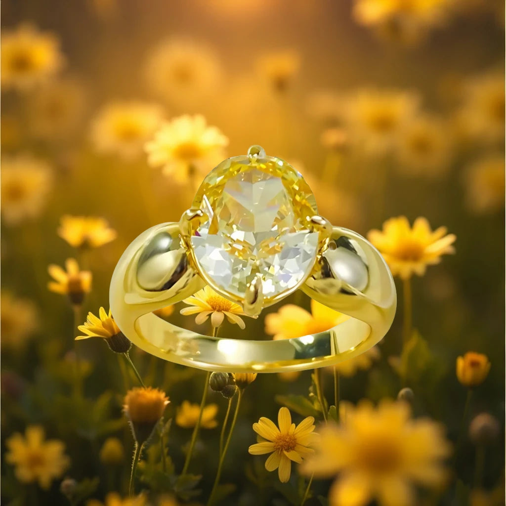Sun Moon Gold Plated Silver Ring