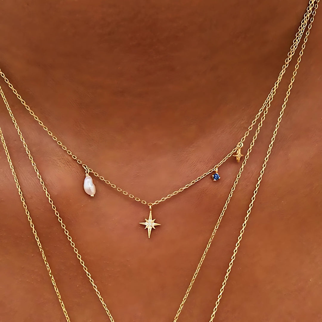 Heart of the Sea Silver Women's Necklace with 18K Gold Plated Natural Pearl