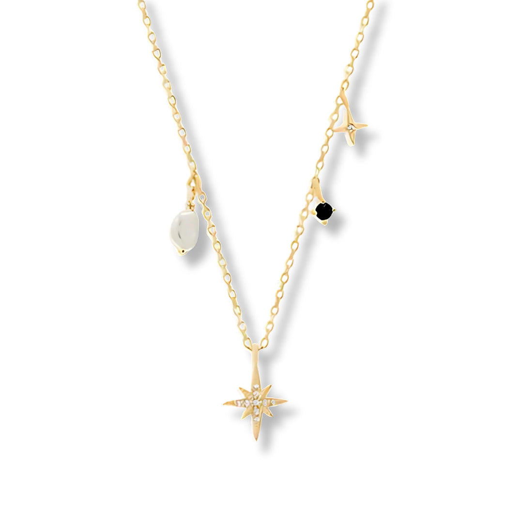 Heart of the Sea Silver Women's Necklace with 18K Gold Plated Natural Pearl