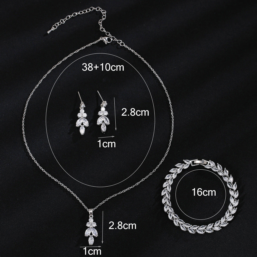 Exclusive Set of Earring, Bracelet and Necklace Set in Silver