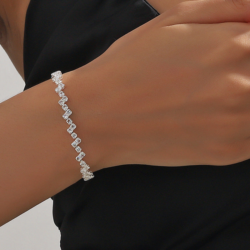 Shiny Silver Earring, Bracelet and Necklace Set