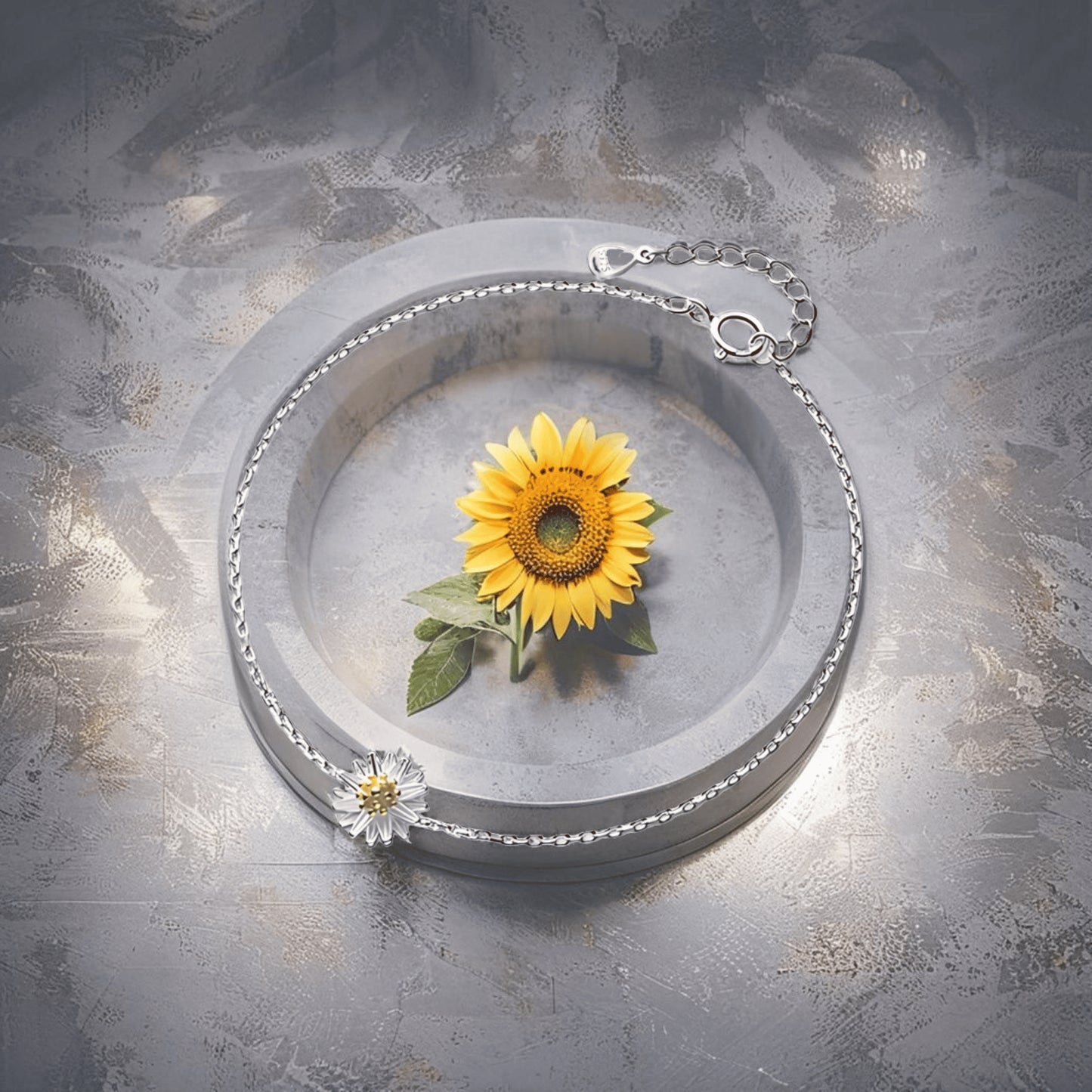 Silver Bracelet Sunflower