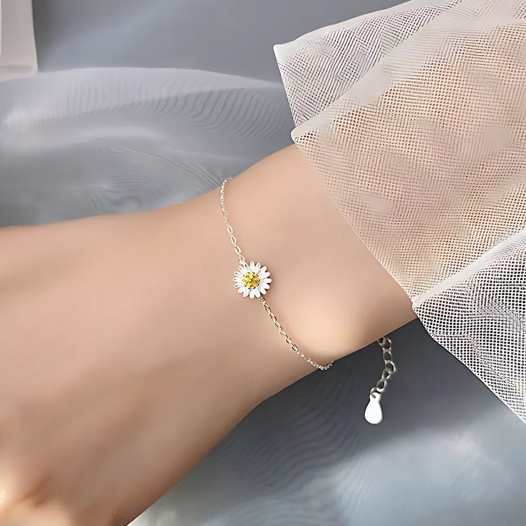 Silver Bracelet Sunflower