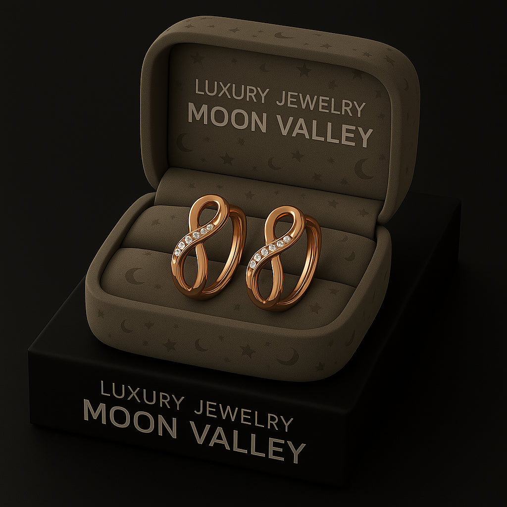 Silver Earring Infinite Moon Rose Gold Plated