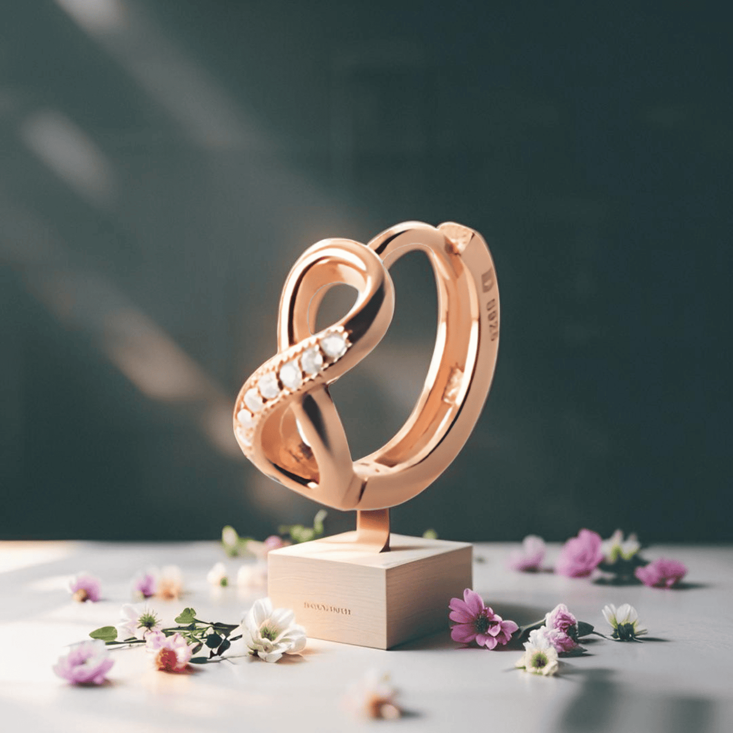 Silver Earring Infinite Moon Rose Gold Plated