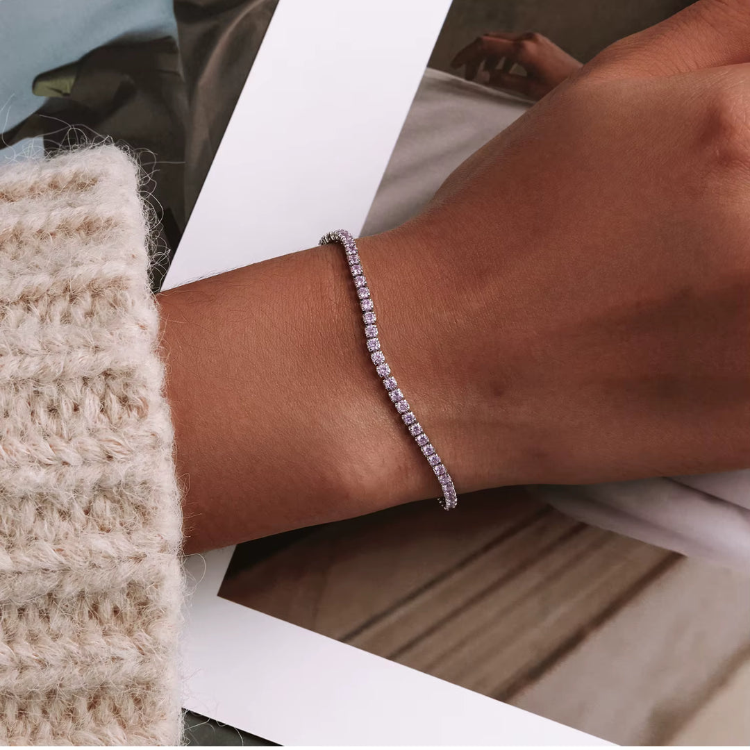 Supreme Link Silver Bracelet Set With Diamonds