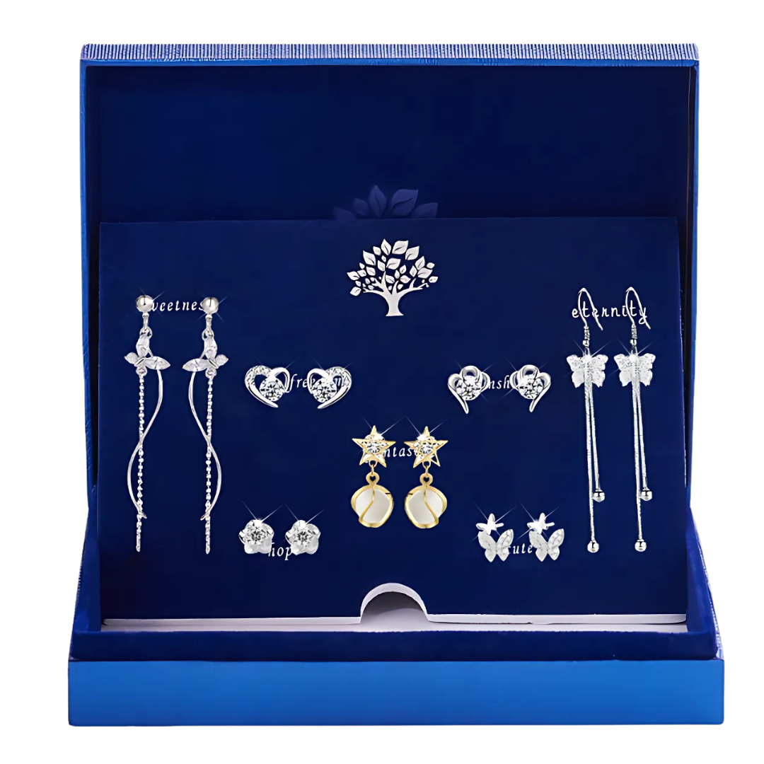 Set of 8 Exclusive Silver Earrings