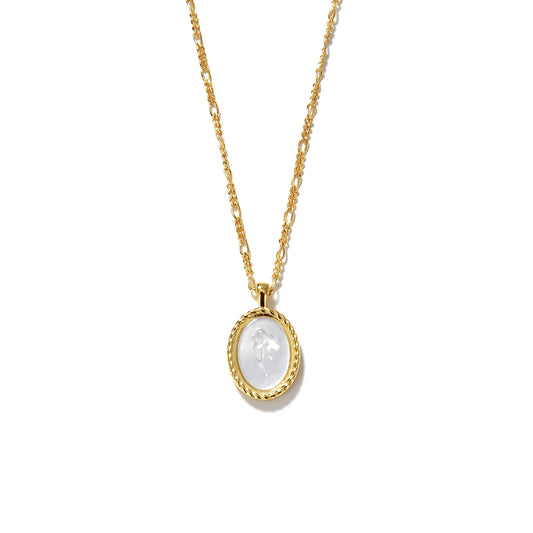 18k Gold Plated Aurora Flower Silver Women's Necklace with White Gold Rose Pendant