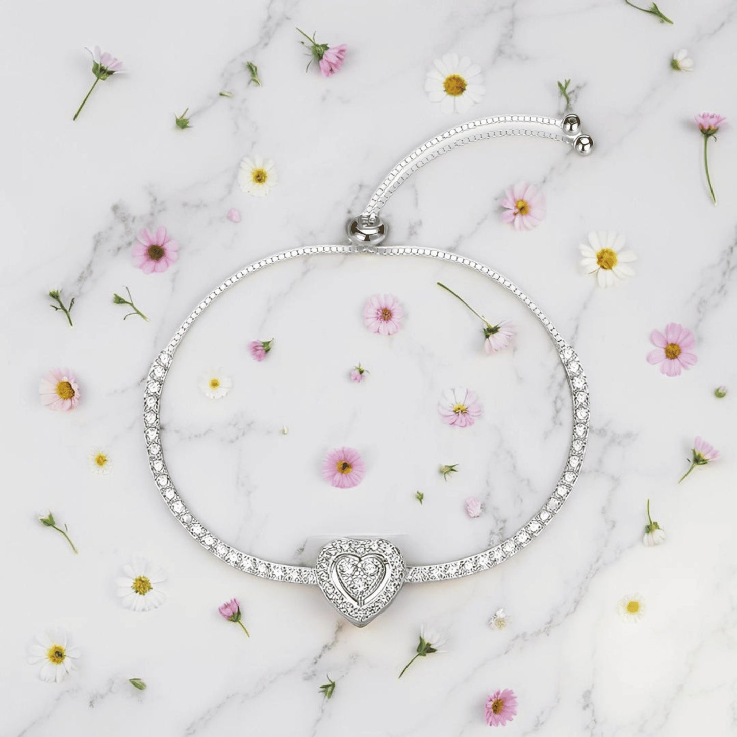 Celestial Heart Silver Bracelet
