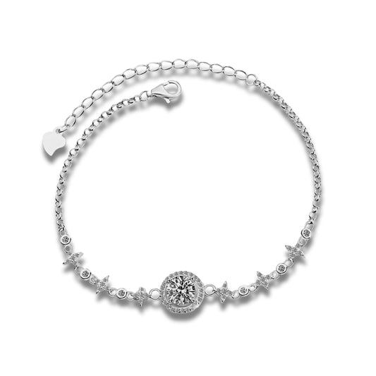 Studded Silver Star Charm Bracelet