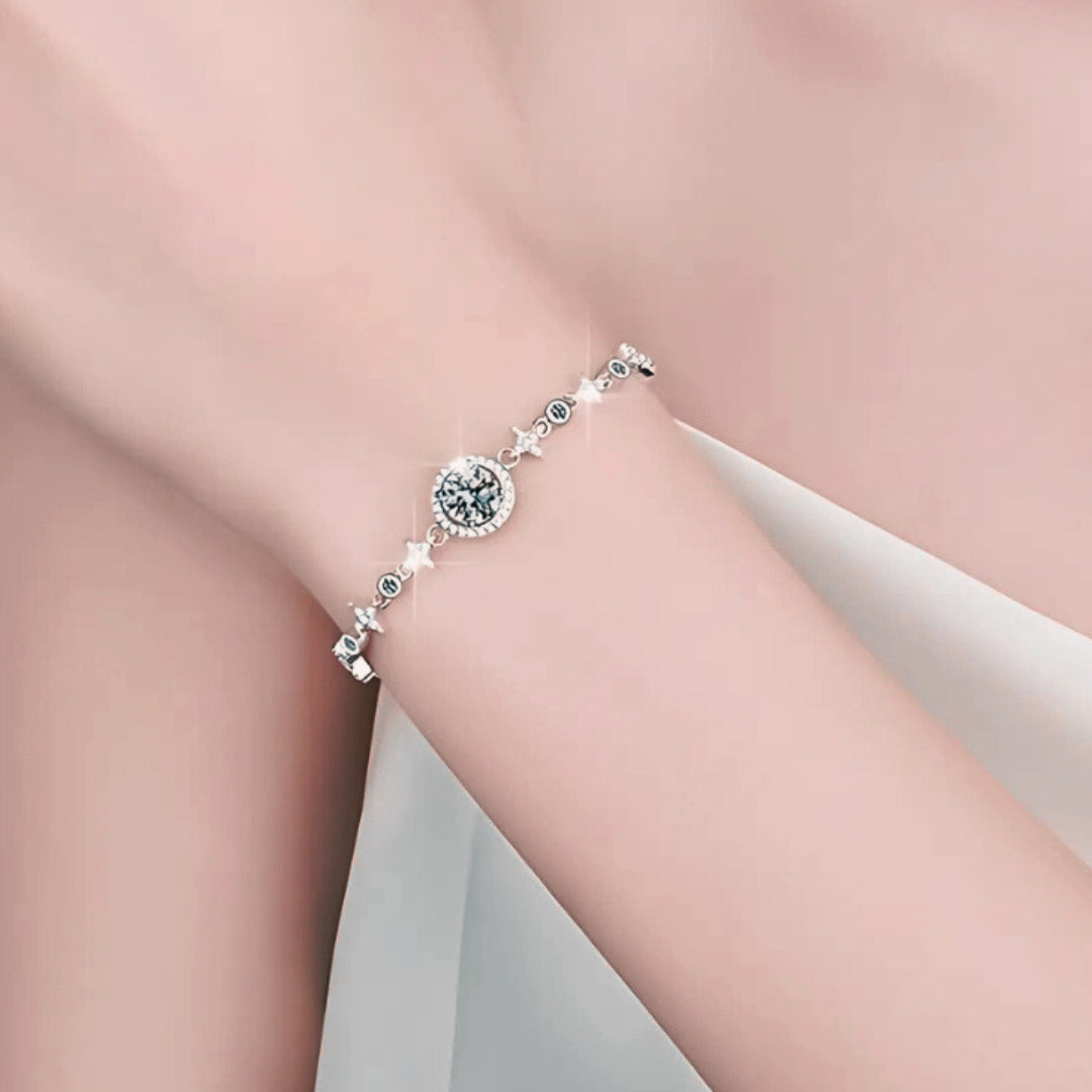 Studded Silver Star Charm Bracelet