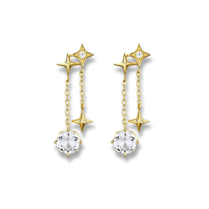 Gold Plated Silver Stars Earring