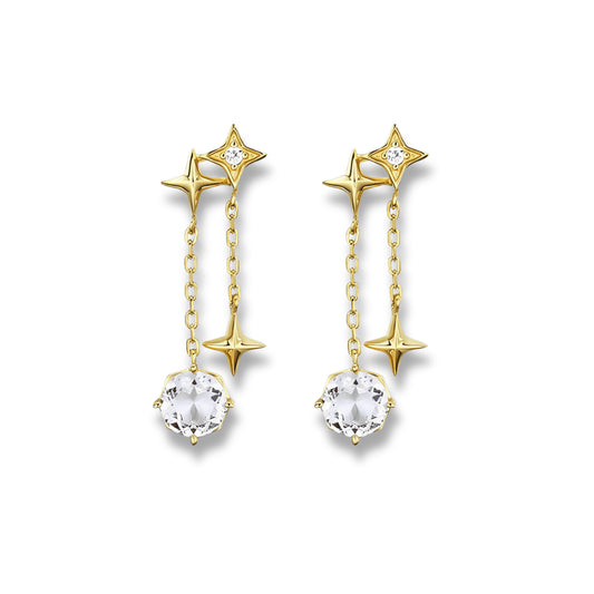 Gold Plated Silver Stars Earring