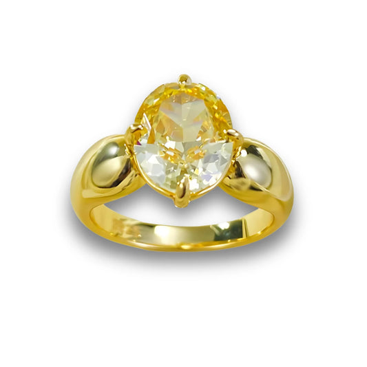 Sun Moon Gold Plated Silver Ring