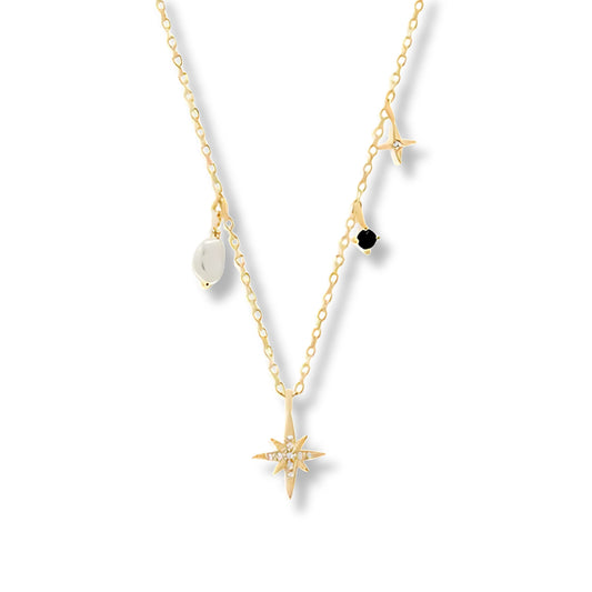 Heart of the Sea Silver Women's Necklace with 18K Gold Plated Natural Pearl