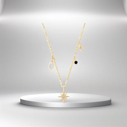 Heart of the Sea Silver Women's Necklace with 18K Gold Plated Natural Pearl