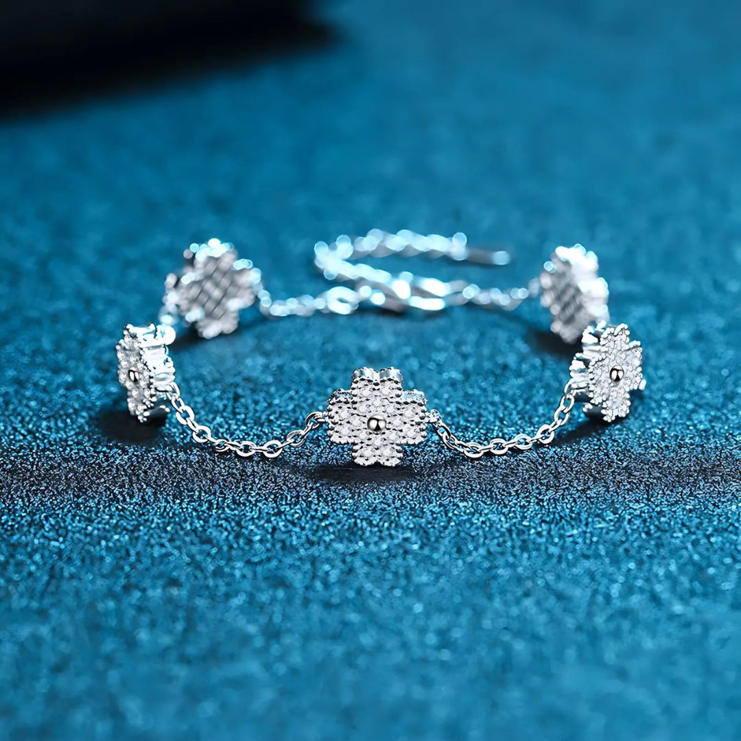 Four Leaf Clover Silver Bracelet