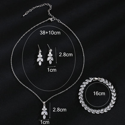 Exclusive Set of Earring, Bracelet and Necklace Set in Silver