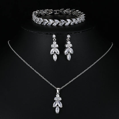 Exclusive Set of Earring, Bracelet and Necklace Set in Silver