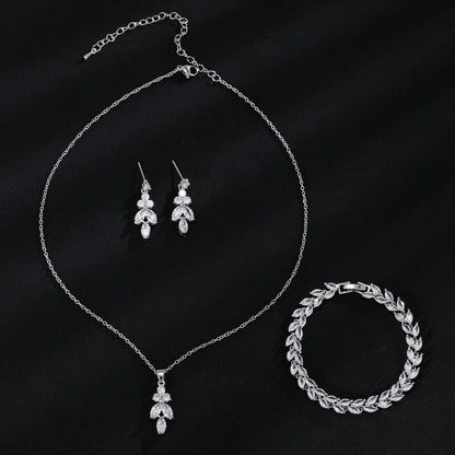 Exclusive Set of Earring, Bracelet and Necklace Set in Silver