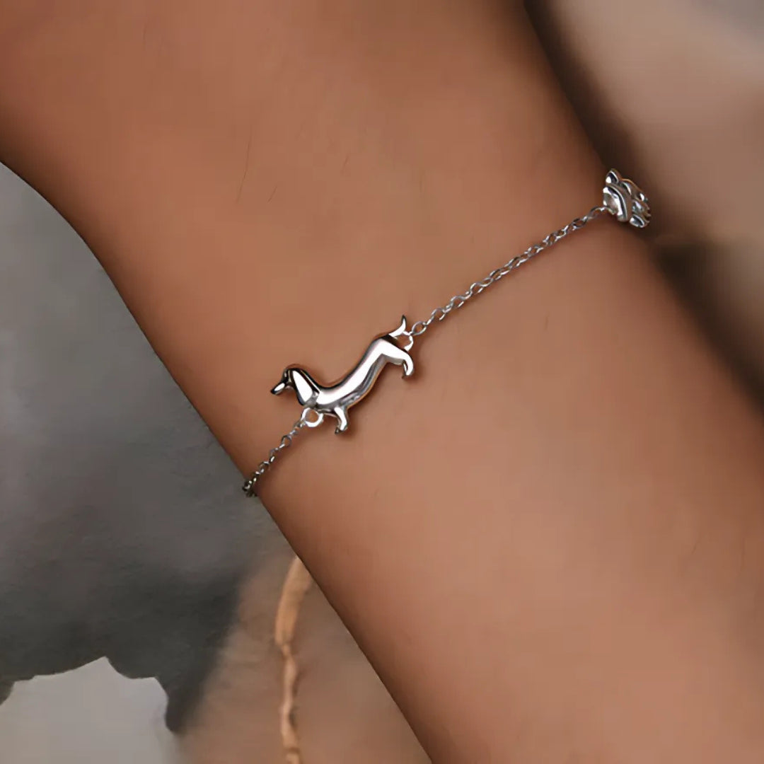 Silver Cute Dog Women's Bracelet