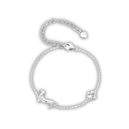 Silver Cute Dog Women's Bracelet