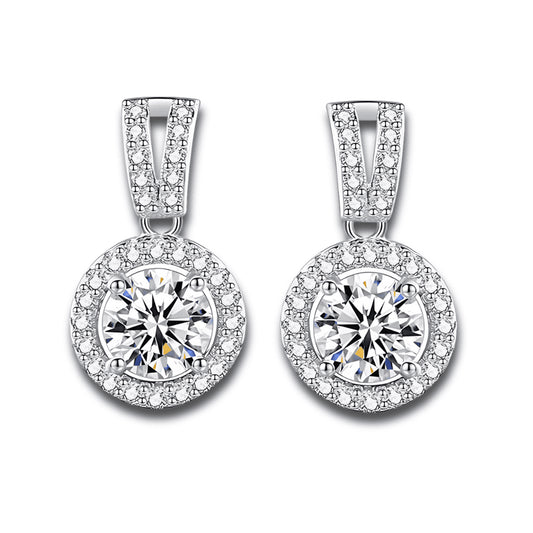 Silver Eclipse of Light Earring Set with Diamonds