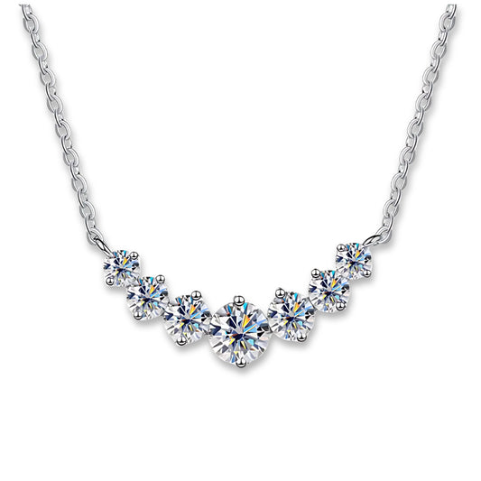 Silver Garden of Light Women's Necklace with Delicate White Gold Plated Roses