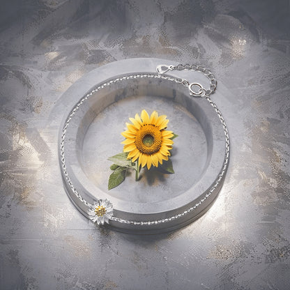 Silver Bracelet Sunflower