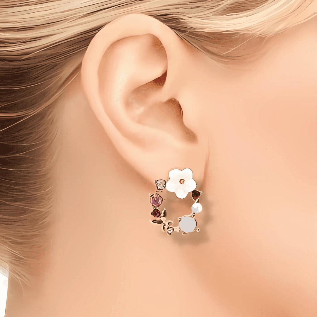 Silver Women's Earring Luxurious Garden