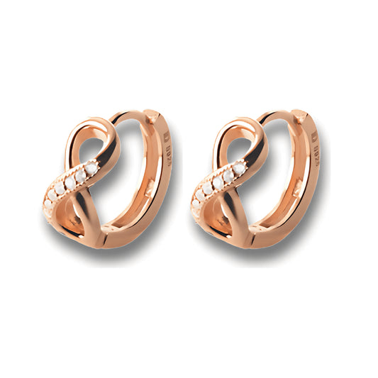 Silver Earring Infinite Moon Rose Gold Plated