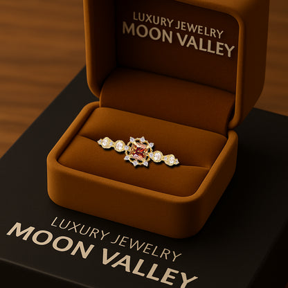 Silver Ring Women Gold Plated with Gemstone